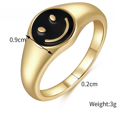 thumbnail image 2 of Gold Smiley Face Ring Signet, Vintage Golden Gifts Jewe, 2 of 5