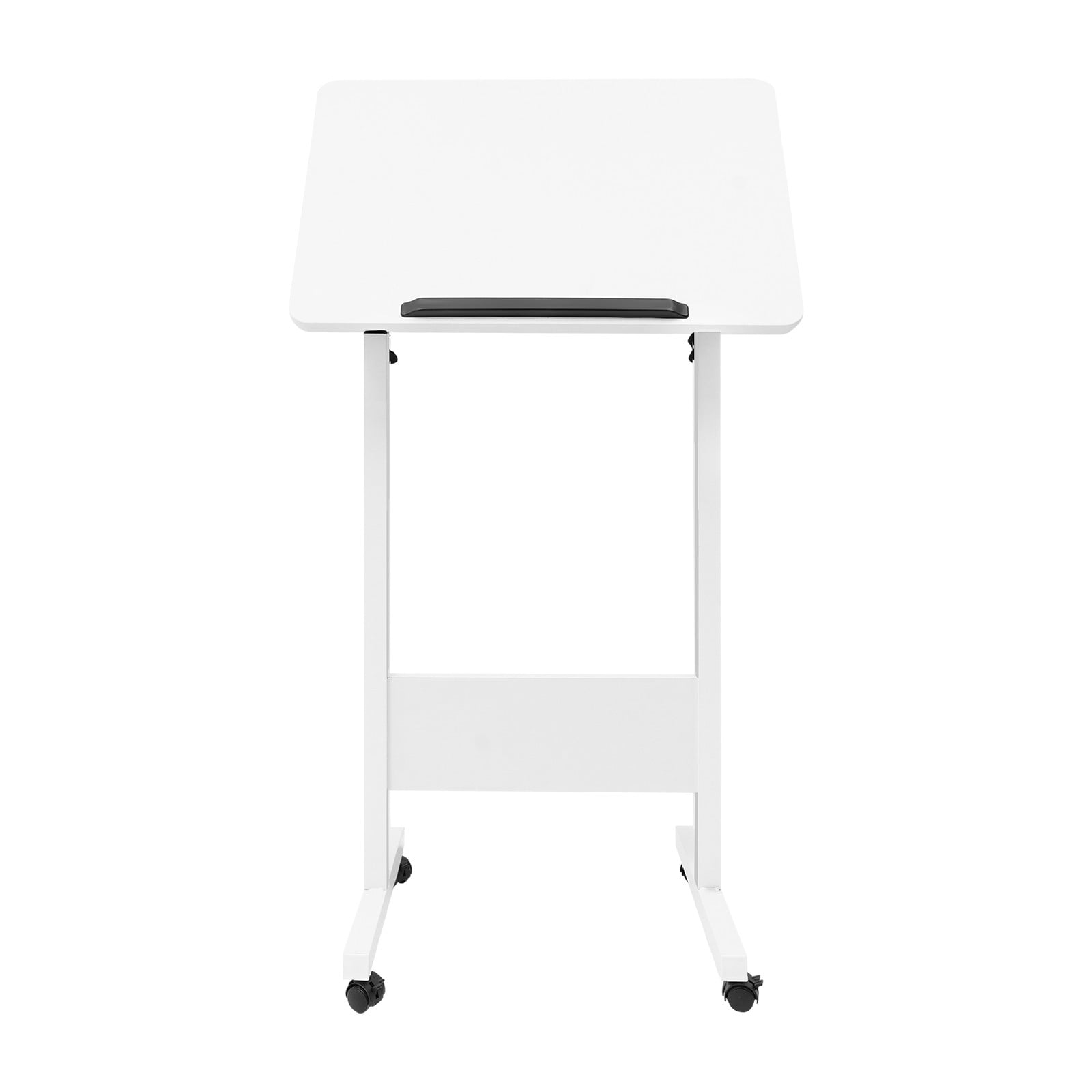 ToppiJoy Portable Adjustable Podium Stand with 4 Wheels Laptop Desk Standing Desk White