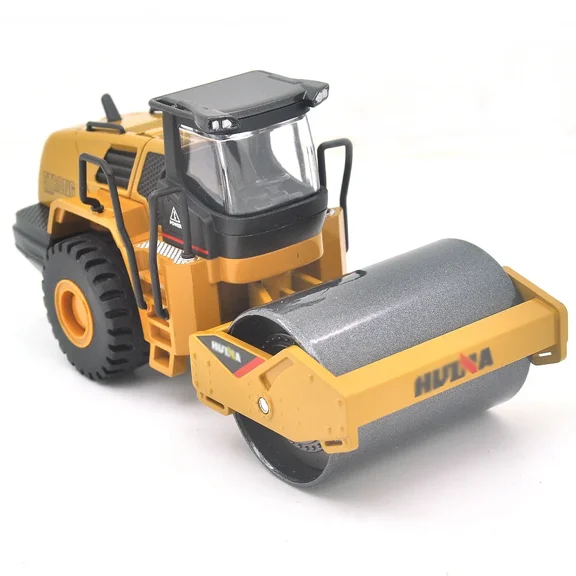 1:50 Roller Compactor Alloy Die-Cast Static Construction Machinery Model Adult Boy Children's Birthday Gift Collectible Display Toy Car