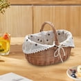 thumbnail image 1 of Picnic Canasta de tejido a mano Currucada picnic elegante y contenedor de alimentos de cesta de almacenamiento portátil portátil para sándwiches de, 1 of 8