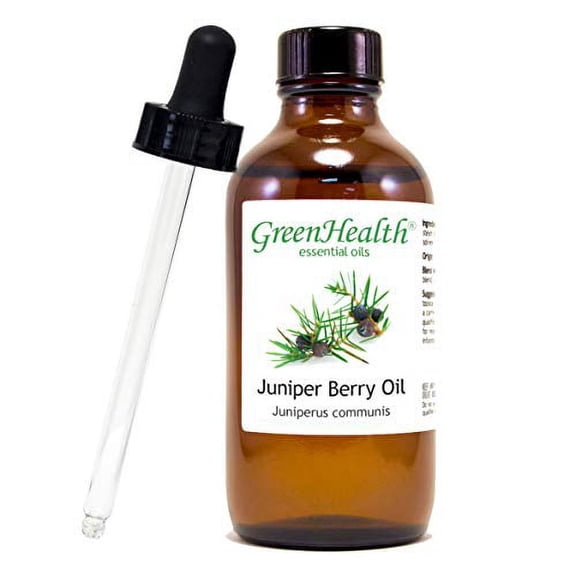 Juniper Berry Oil– 4 fl oz (118 ml) Glass Bottle w/Glass Dropper – 100% Pure – GreenHealth