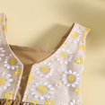 thumbnail image 4 of Robe de Jeune Fille Sans Manches Imprimé Floral Patchwork Plissé une Ligne Robe, 4 of 9