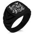 thumbnail image 1 of Stainless Steel Love What You Do Chevron Pattern Biker Style Polished Ring, 1 of 1