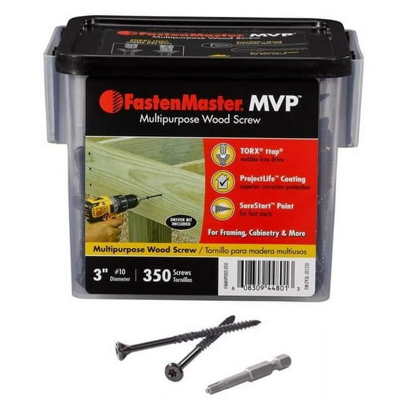 The Fastenmaster MVP 5055899 3 in. Torx Ttap Self-Tapping Wood Screws - Pack of 350