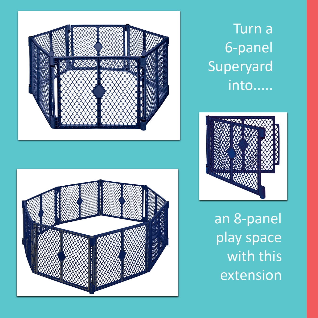 north states 6 panel superyard portable indoor outdoor playard