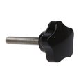 thumbnail image 2 of 2 uds M8 X 50mm rosca de repuesto perilla de mano de estrella tornillo de apriete tono negro plateado, 2 of 3