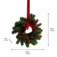 thumbnail image 3 of 2Pcs Christmas Wreath Door Hanger, 11.02 Inch Artificial Pine Wreath with Red Berries, Pinecones & Velvet Bow, Festive Hanging Wreath for Front Door Wall Closet Holiday Decor, 3 of 9