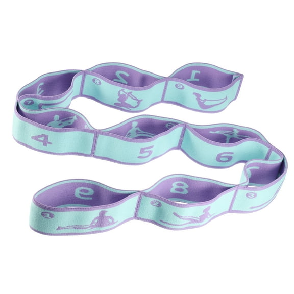 Vocoste Yoga Stretching Band Yoga Stretch Strap with 9 Loops Elastic Exercise Band Expandable Fitness Strap Blue