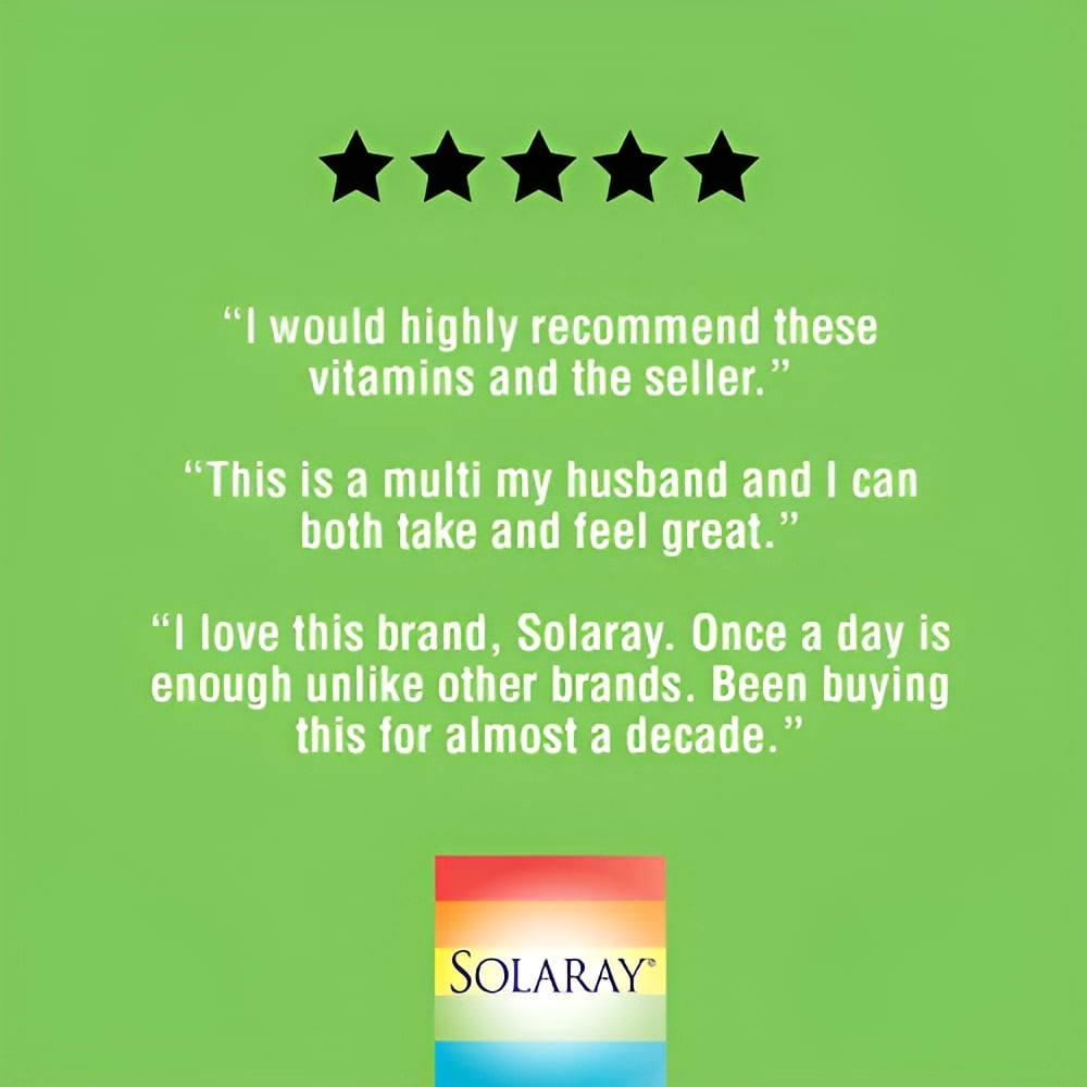 Solaray Once Daily High Energy Multivitamin | Supports Immunity & Energy | Whole Food Base Ingredients | Mens and Womens Multi Vitamin | 120 VegCaps