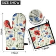thumbnail image 6 of Pioneer Flower Kitchen Oven Mitt and Pot Holder Sets 2 Pcs for Baking, Cooking and Grilling, Heat Resistant Up To 392 °F, 6 of 7