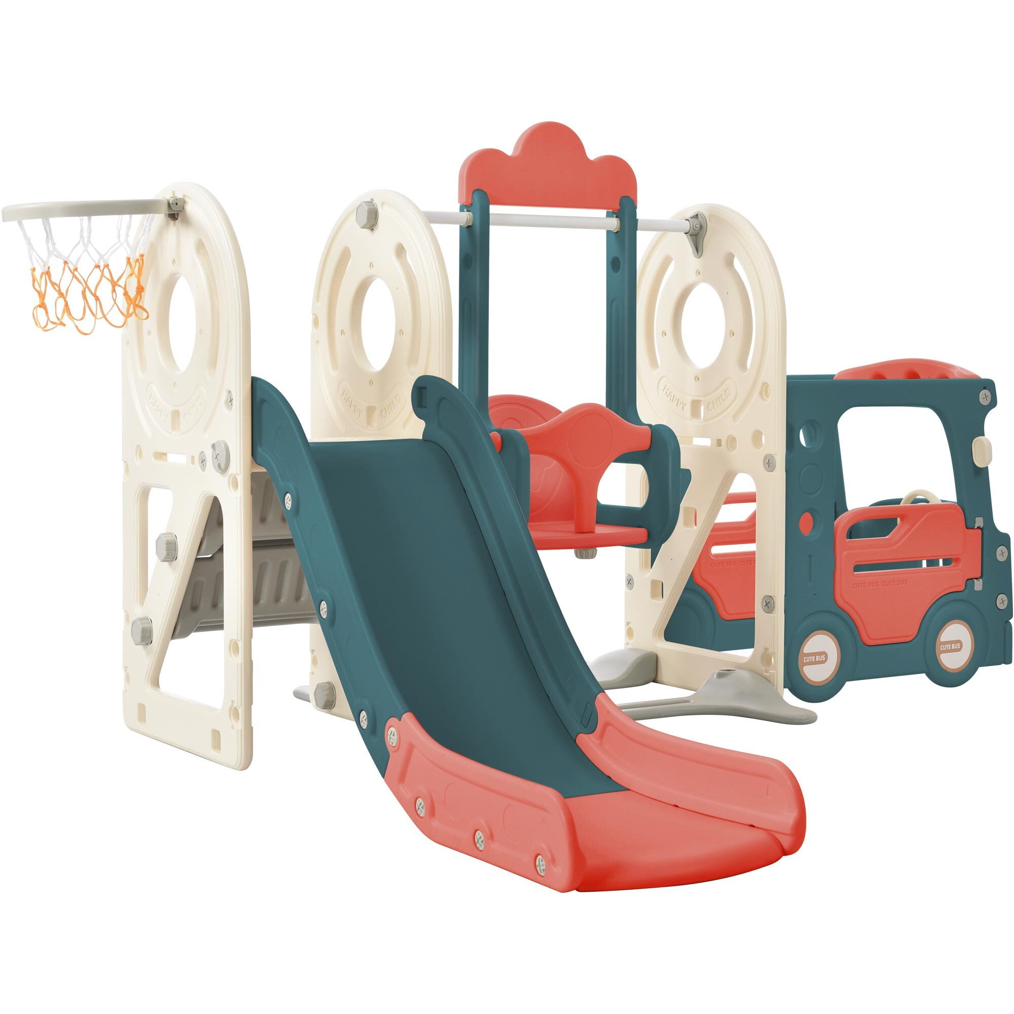 Spoway 6 in 1 Kids Slide Set with Climber, Toddler Climber Slide Play
