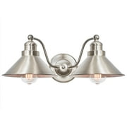 Kira Home Welton 19" Modern Industrial 2-Light Wall Sconce, Brushed Nickel Finish