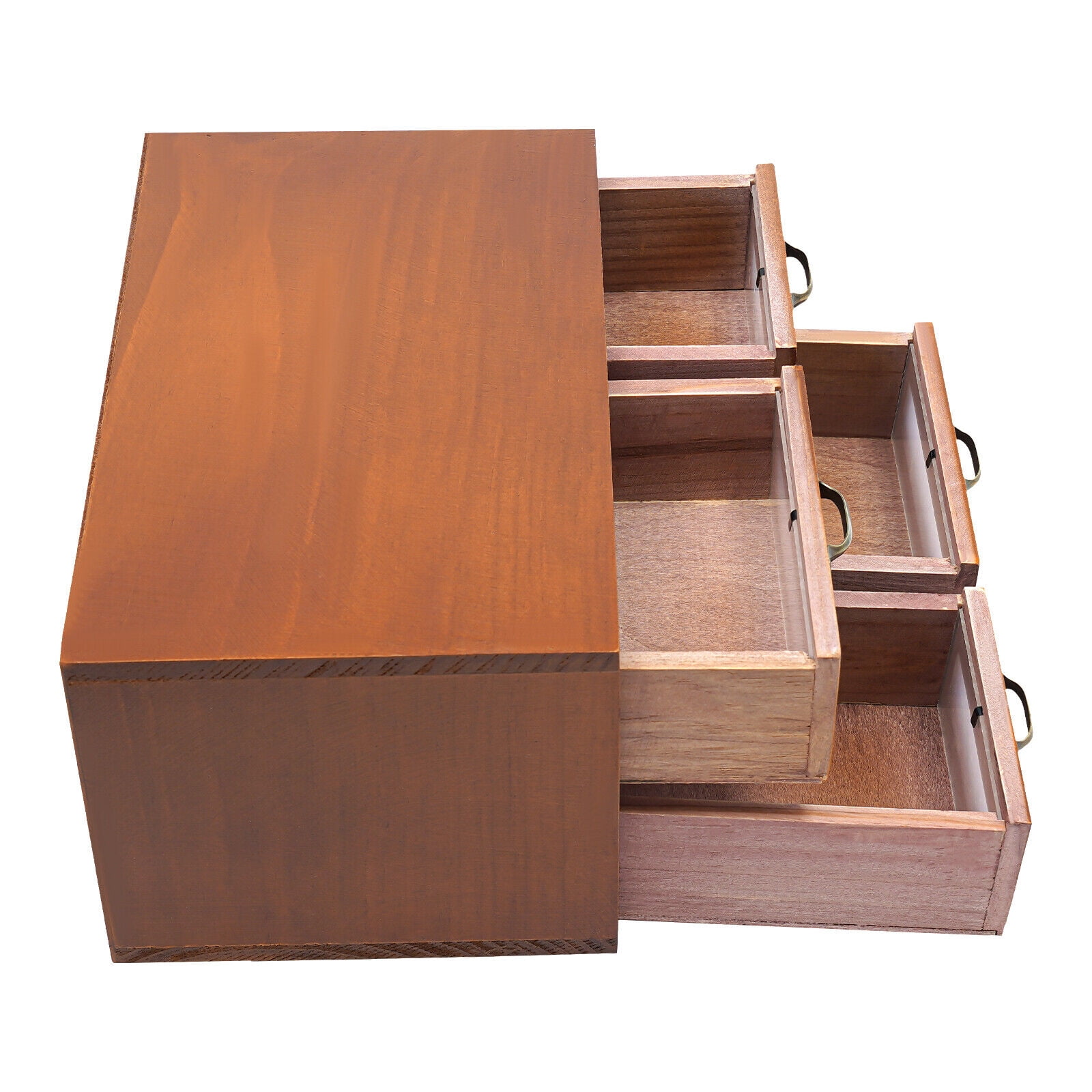 Desk Organizer with Drawers Wooden Desktop Storage Cabinet Storage Box 4 Drawer