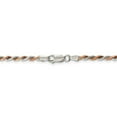 thumbnail image 3 of White Sterling Silver chain Rope Rose Tone Diamond-cut 20 in 2.5 mm, 3 of 5