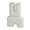 White Dual Opening U-Shaped Solid Abstract Geometric 11" x 4" x 15", variant on DecMode 15" Abstract Dual Opening U-Shaped White Ceramic Vase with Glossy Speckled Texture