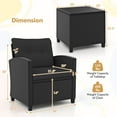 thumbnail image 3 of Gymax 3 PCS Patio Furniture Set w/Tempered Glass Coffee Table Washable Cushions Black, 3 of 10