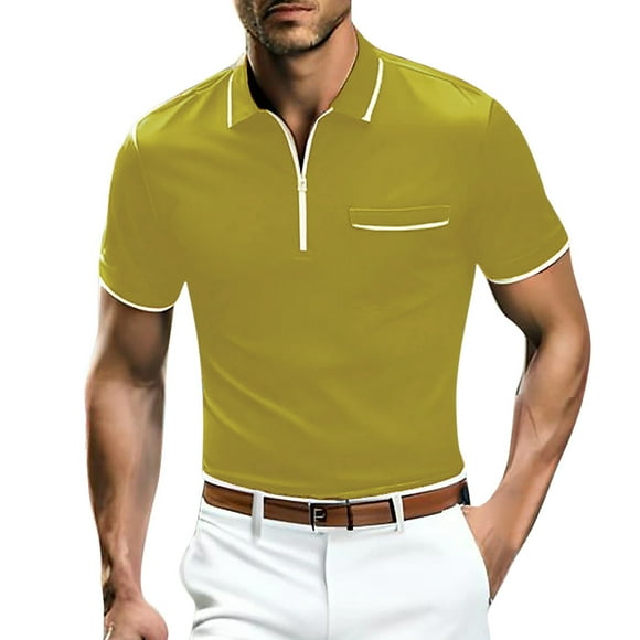 FhsagQ Men's Shirts Cotton Shirts for Men Tops Super Fit Men'S Four Seasons Leisure Fashion Design Lapel Button Short Sleeve Tops Mens Shirts Tops Cotton Super Fit Men Shirts Cotton White Gold S