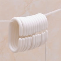 SOPOTUTU 30Pcs White Plastic Shower Curtain Hooks Bath Drapery Clips and Easy to Install
