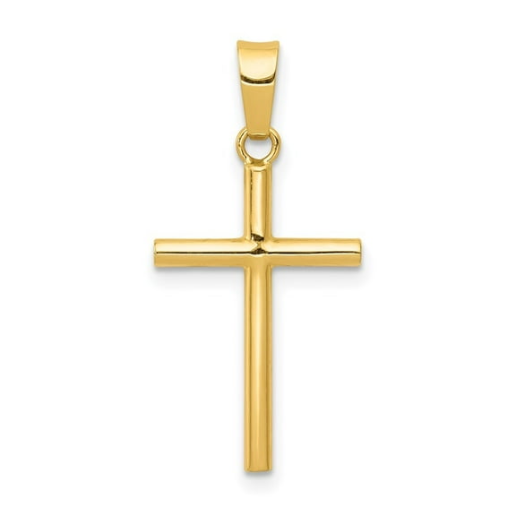 Auriga 14K Yellow Gold Polished Cross Pendant for Women (L-25mm, W-12.5mm)
