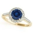 thumbnail image 2 of Aonejewelry 1.40 Ct. Halo Sapphire and Diamond Bridal Set In 14k Yellow Gold, 2 of 2