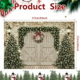 thumbnail image 6 of 7x5ft Grey Brick Wall Wooden Door Pine Tree Wreath Christmas Backdrop, 6 of 6