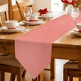 thumbnail image 2 of Coral Pink Table Runner Linen Burlap Table Runner 70 Inches Long Solid Color Modern Minimalist Art Dresser Scarves for Kitchen Island Coffee Dining Room Party Wedding Holiday Decoration 13"x70", 2 of 8