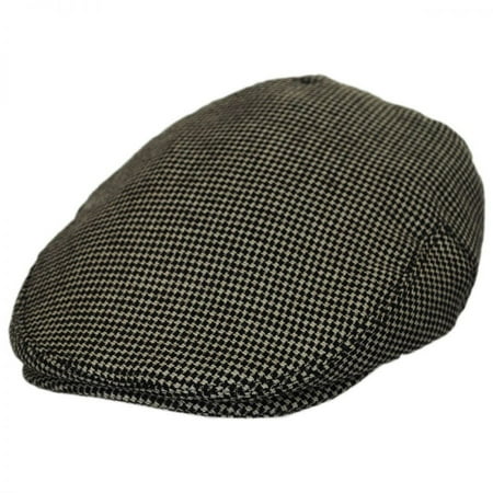 Super 150's Italian Wool - Merripit Houndstooth Italian Wool Ivy Cap - XXL - Brown/Beige