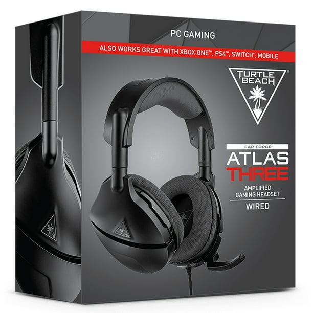 Bourgeon deelnemen reactie Ear Force Atlas Three Wired Gaming Headset for PC, Black, Turtle Beach,  731855063505 - Walmart.com