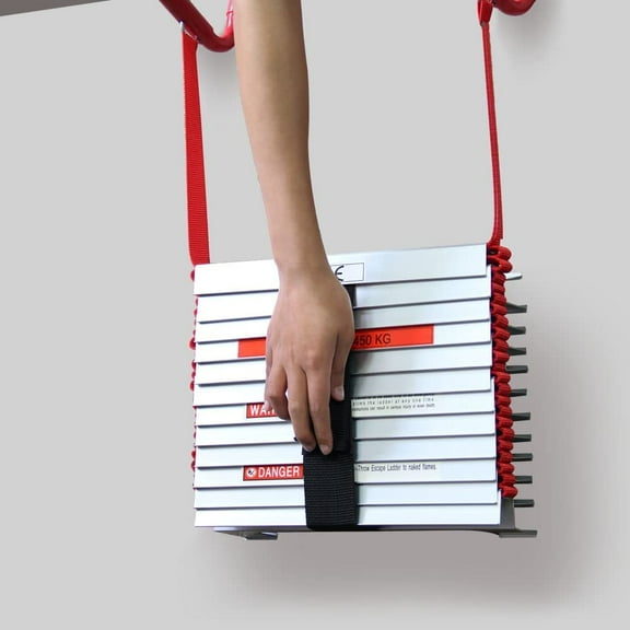 2  Emergency Fire Escape Ladder, 13 Feet Retractable with Canvas Bag