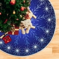 thumbnail image 3 of FMSHPON Christmas Blue White Snowflakes Xmas Christmas Tree Skirt Stand Mat for Holiday Party Decoration Indoor Outdoor 36 inches, 3 of 6