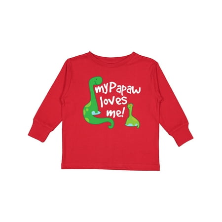 

Inktastic My Papaw Grandpa Loves Me Dinosaur Gift Toddler Boy Girl Long Sleeve T-Shirt