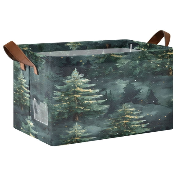 Ryvnso Christmas Trees Plant Storage Bins Large Basket Foldable Cube Toys Organizer with Handles 1 PC