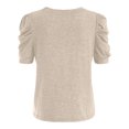 thumbnail image 6 of vigerkar Women's Puff Short Sleeve T Shirts Crew Neck Tunic Dressy Casual Summer Vacation Tops (Khaki, L), 6 of 8