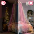 thumbnail image 2 of Kids Bed Canopy with Lights,Girls Baby Rainbow Princess Bed Curtain Mosquito Net,Dome Cribs Reading Play Tent Decor, 2 of 10