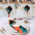 thumbnail image 2 of Color Block Cloth Napkins, Orange Teal Black Contemporary Abstract Washable and Reusable Dinner Napkins Set of 6, Table Napkin for Kitchen Party Birthday Wedding Hotel Housewarming 20"x20", 2 of 8