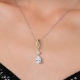 thumbnail image 3 of Gem Stone King 925 Silver and 10K Yellow Gold White Moissanite Pendant Necklace for Women | 2.18 Cttw | Gemstone Birthstone | Pear Shape 10X7MM | With 18 inch Chain, 3 of 6