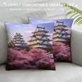 thumbnail image 3 of Chilfamy Pink Flowers Pillow Cushion Covers Short Plush Aesthetic Decorative Home Decor Sofa Couch Bedroom Car Chair 1PC 18x18in, 3 of 5