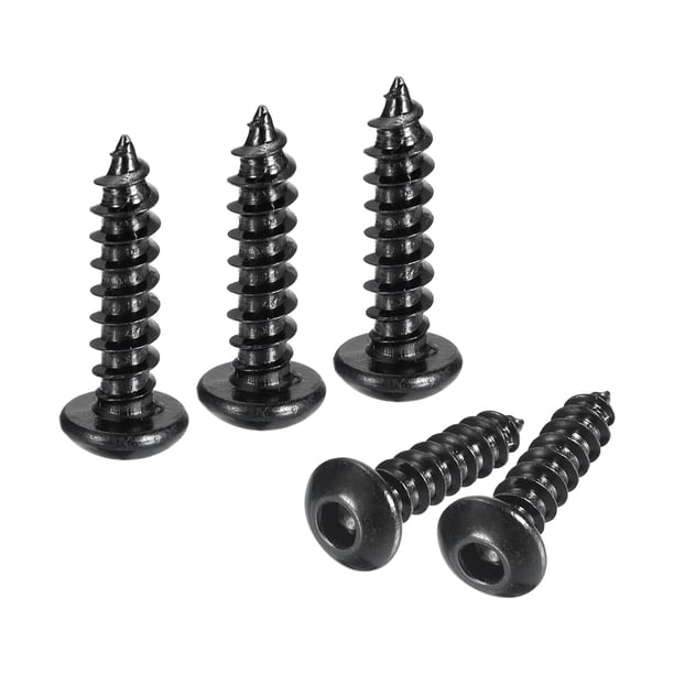 Tornillos autorroscantes de socket hexagonal Uxcell, M4 x 16mm, paquete de 25 de tornillos de madera de acero al carbono