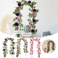 thumbnail image 3 of Couronne de Noël Guirlande de Baies Rouges avec Feuilles Vertes pour Vacances Design Flexible Idéal pour Chemin de Table Chemin de Cheminée Décoration de Centre de Table, 3 of 3