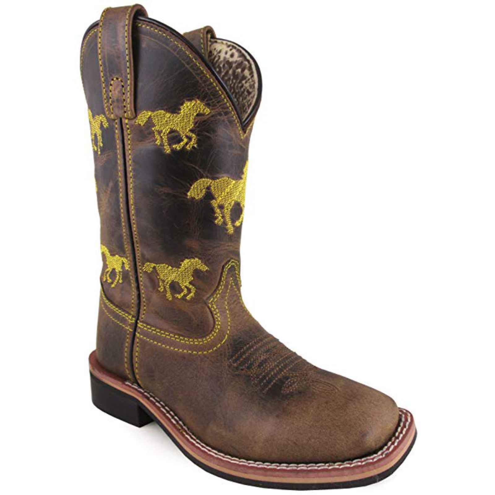 Smoky Mountain Kid's Rancher Brown Oil Leather Cowboy Boots 3882