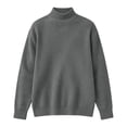 thumbnail image 4 of TKKCS Mens Mock Neck Ribbed Knit Sweater Long Sleeve Fall Winter Casual Loose Fit Soft Warm Pullover Sweaters Dark Gray M, 4 of 6