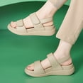 thumbnail image 3 of Womens Sandals Comfortable Footbed Arch Support Walking Shoes 2026 Summer Trendy Slingback Platform Flat Shoes Beige Size 8, 3 of 7