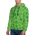 thumbnail image 3 of Lsque St Patrick's Day Pattern Casual Men's Hoodie,Hooded Sweatshirt with Kangaroo Pocket,Pullover Hoodie-3X-Large, 3 of 7