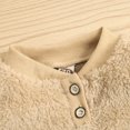 thumbnail image 5 of BONIXOOM Toddler Baby Boys Girls Solid Color Plush Long Sleeve Cute Winter Thick Home Suit Fashion Jumpsuit Khaki Size 0-6 Months, 5 of 9