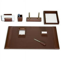 Dacasso D3212 Rustic Brown Leather 8-Piece Desk Set