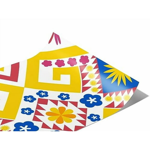 Rwraps Yellow Art Deco Sunny Sky Gloss Vinyl Film Wrap 59in x 10ft Vinyl Vehicle Car Film Sheet Roll