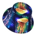 thumbnail image 3 of Easygdp Transparent Jellyfishes Double-Sided Reflective Fisherman Hat,Sun Visor,Casual Hat,Fluorescent Hat,Suitable For Outdoor And Night Walking,Unisex, 3 of 9