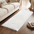 thumbnail image 2 of LAICAIW Carpet Runner White Fluffy Rug 2x6 Faux Fur Rug Plush Furry Rug Fluffy Shaggy Rug Bedside Cute Rugs for Bedside Dorm Fireplace, Rectangle, 2 of 7
