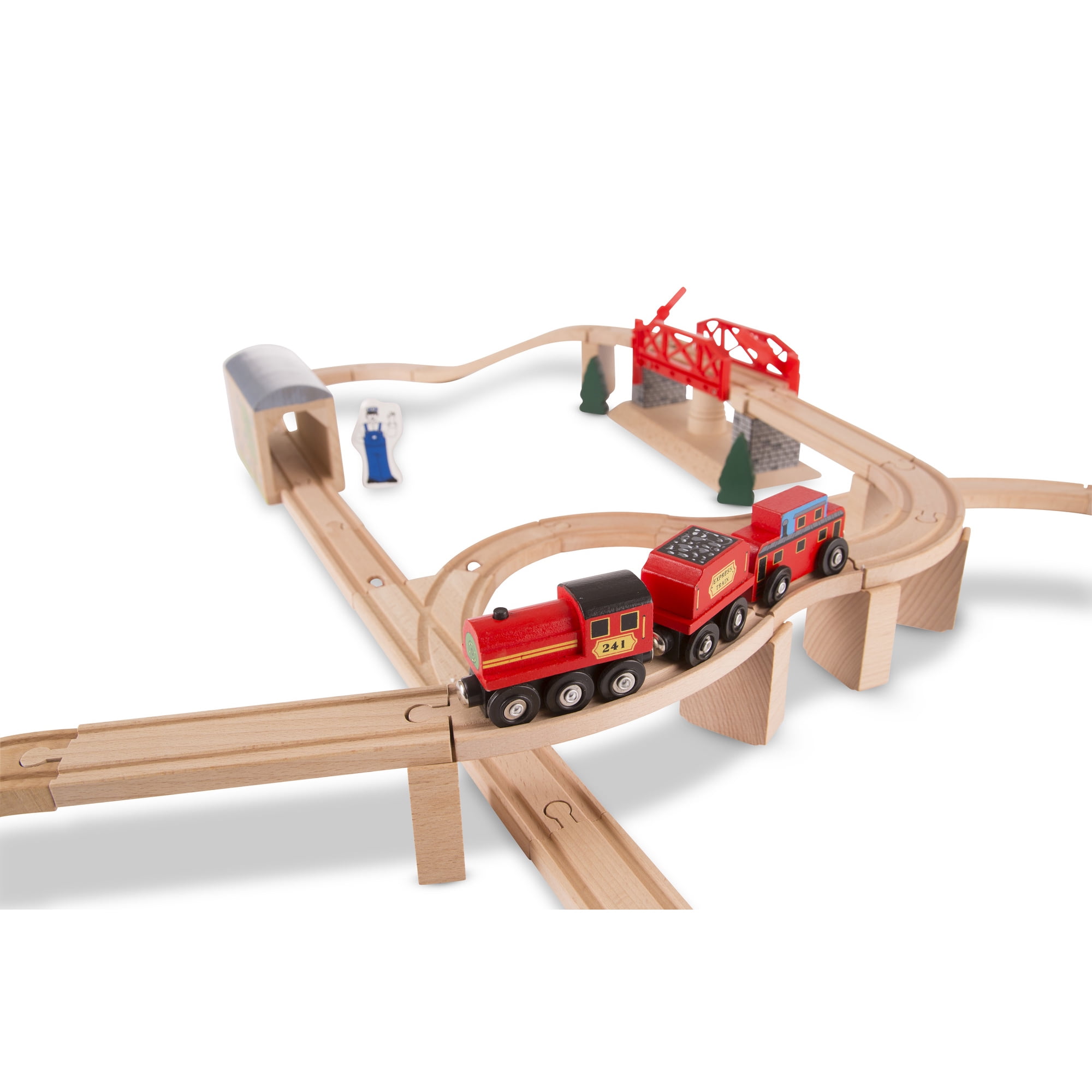 melissa & doug swivel bridge train set