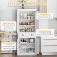 thumbnail image 4 of HOMCOM Kitchen Pantry, Freestanding Buffet Cabinet with 4 Doors, White, 4 of 10